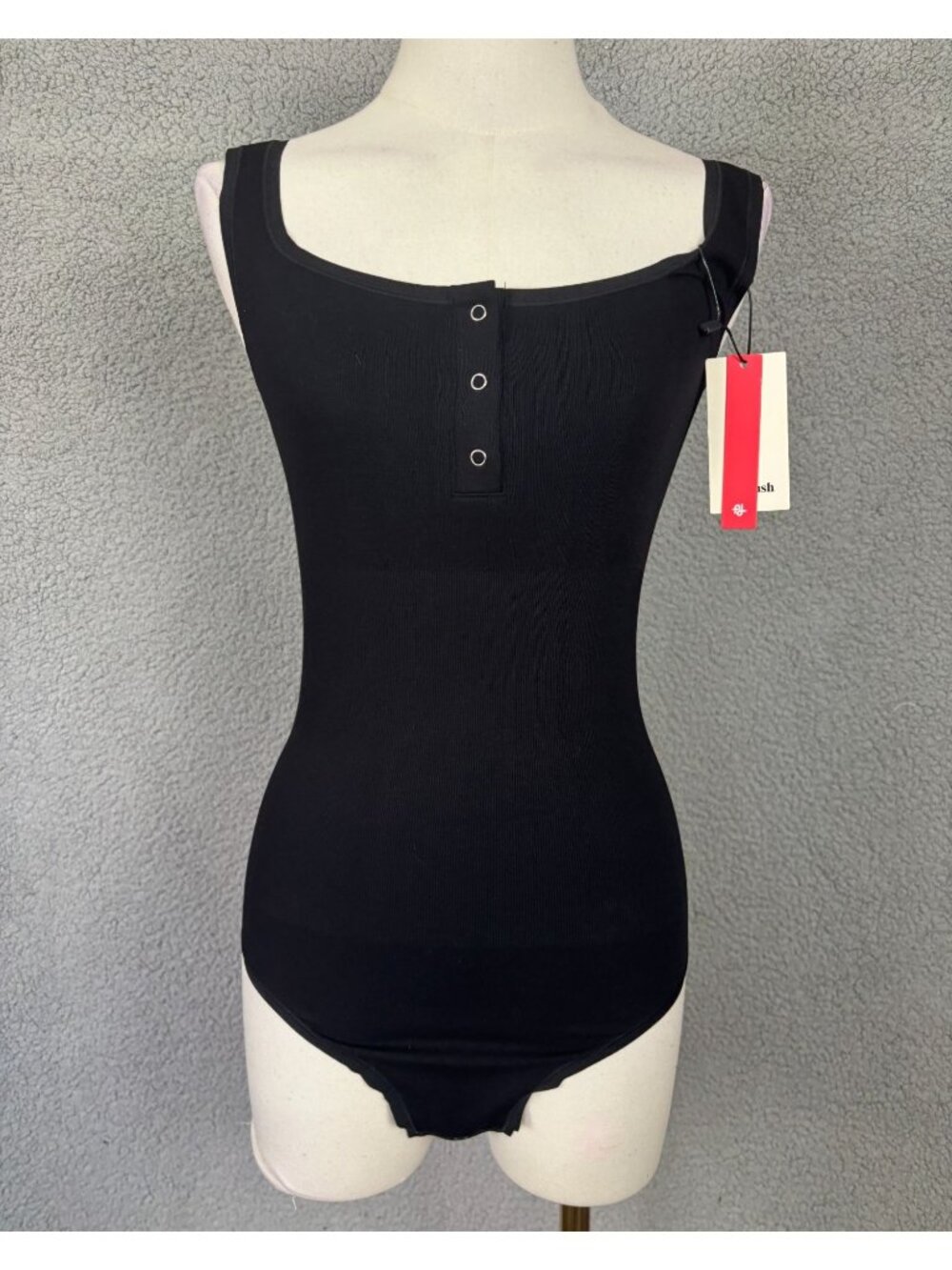 Popilush  Women's Ribbed Snap-Front  Thong Bodysuit Black  Size XL/XXL NWT's.